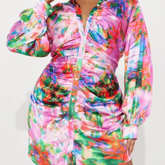 Fashion Nova Multicolor Abstract Mini Dress - Picture 5 of 6